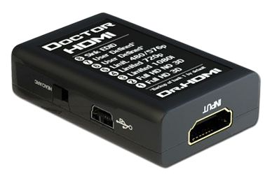 Lato inferiore del Dr HDMI con legenda dei banchi, porta Mini-USB e ingresso HDMI