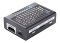 Lato uscita del Dr HDMI 4K, con l'uscita HDMI, il jack RS232 e i tasti copy sink e HPD